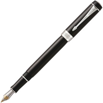 Перьевая ручка Parker Duofold Classic Centennial F77, Black CT (Перо F)